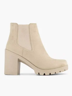 Beige Ankle Boot Heel