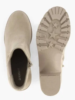 Beige Ankle Boot Heel