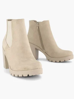 Beige Ankle Boot Heel