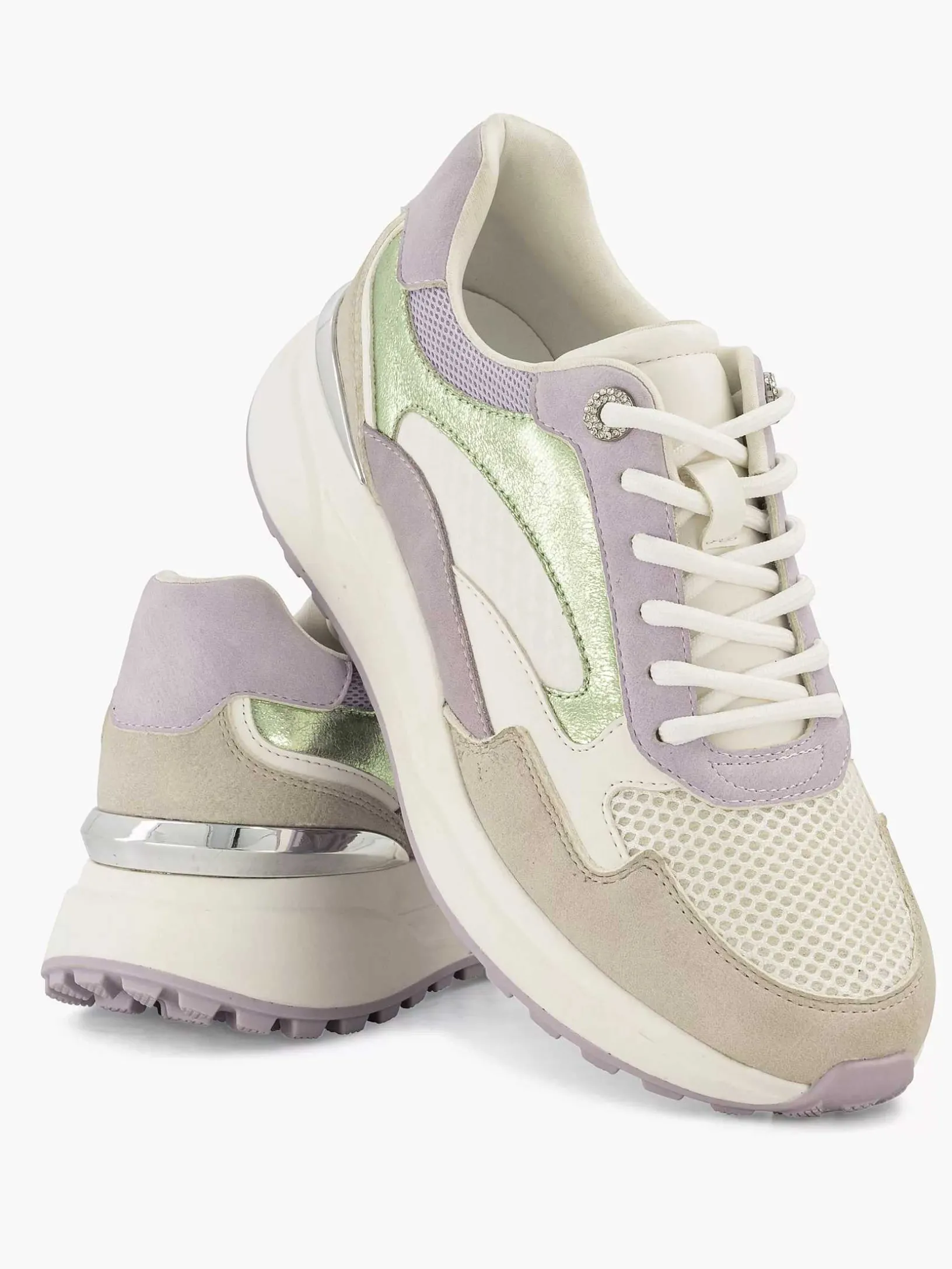 Beige Chunky Sneaker Glitter