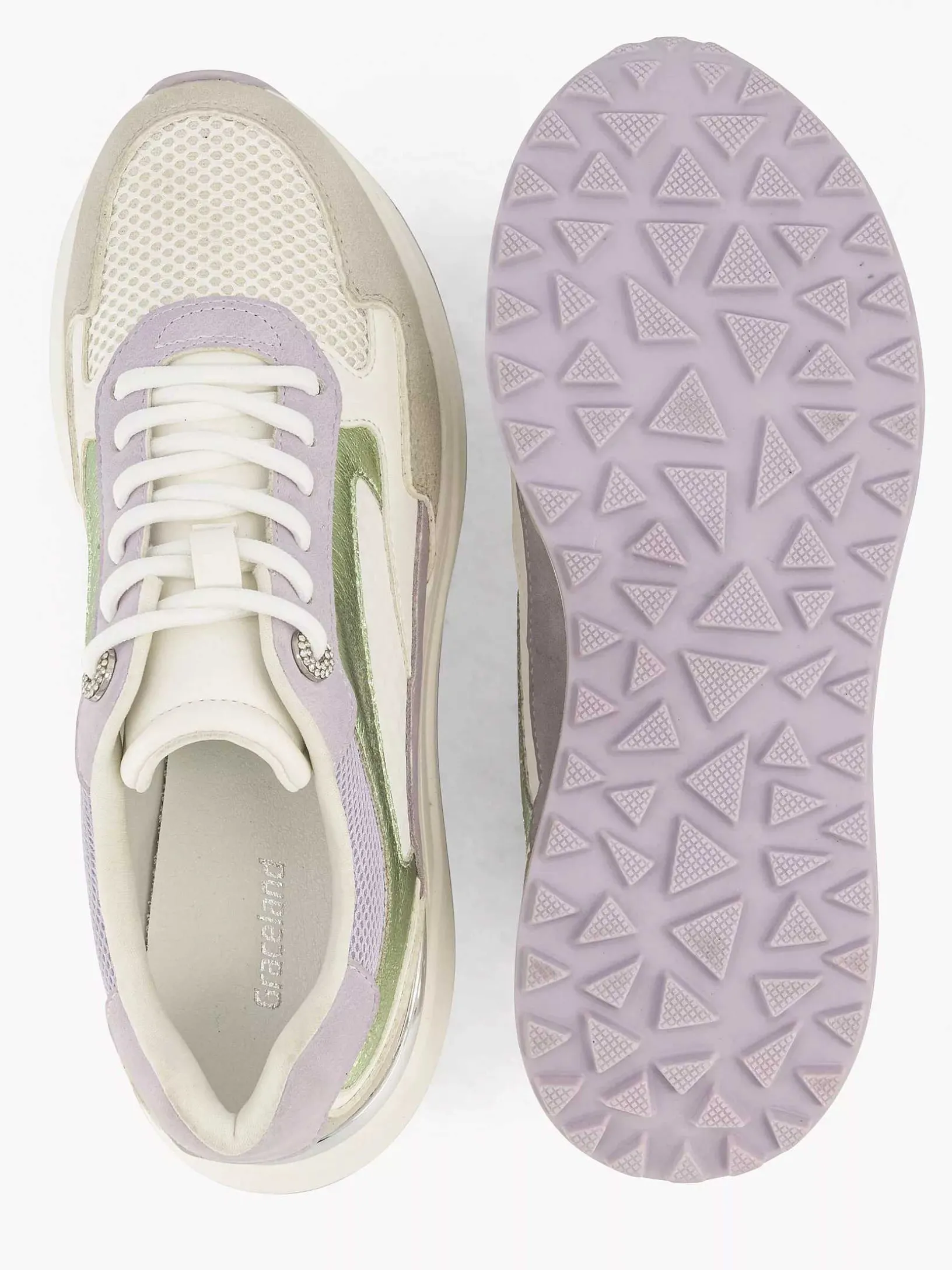 Beige Chunky Sneaker Glitter