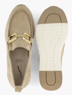 Beige Leather Comfort Slip-On