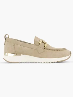 Beige Leather Comfort Slip-On