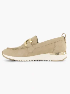 Beige Leather Comfort Slip-On