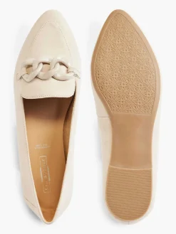 Beige Leather Loafer Decorative Necklace