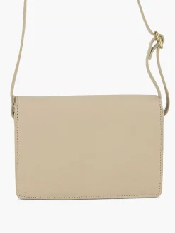 Beige Leather Shoulder Bag