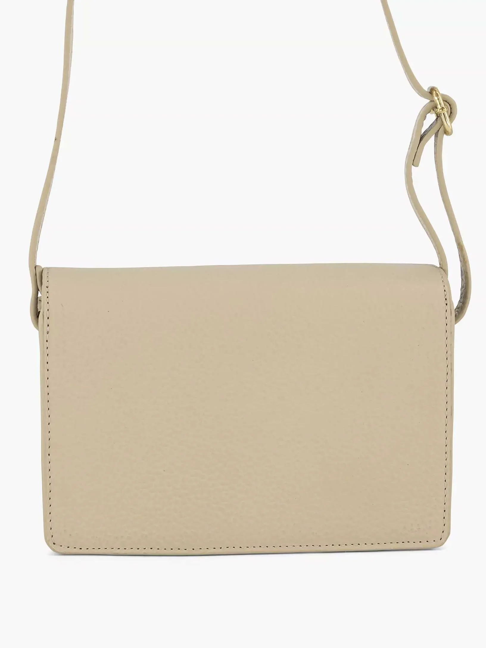 Beige Leather Shoulder Bag