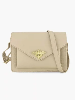 Beige Leather Shoulder Bag
