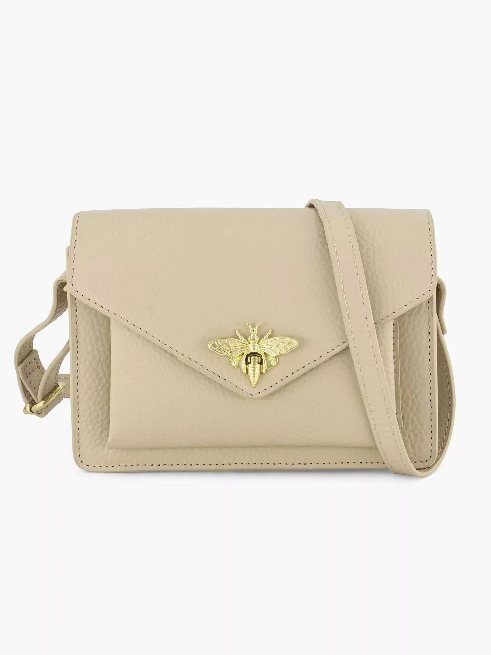 Beige Leather Shoulder Bag