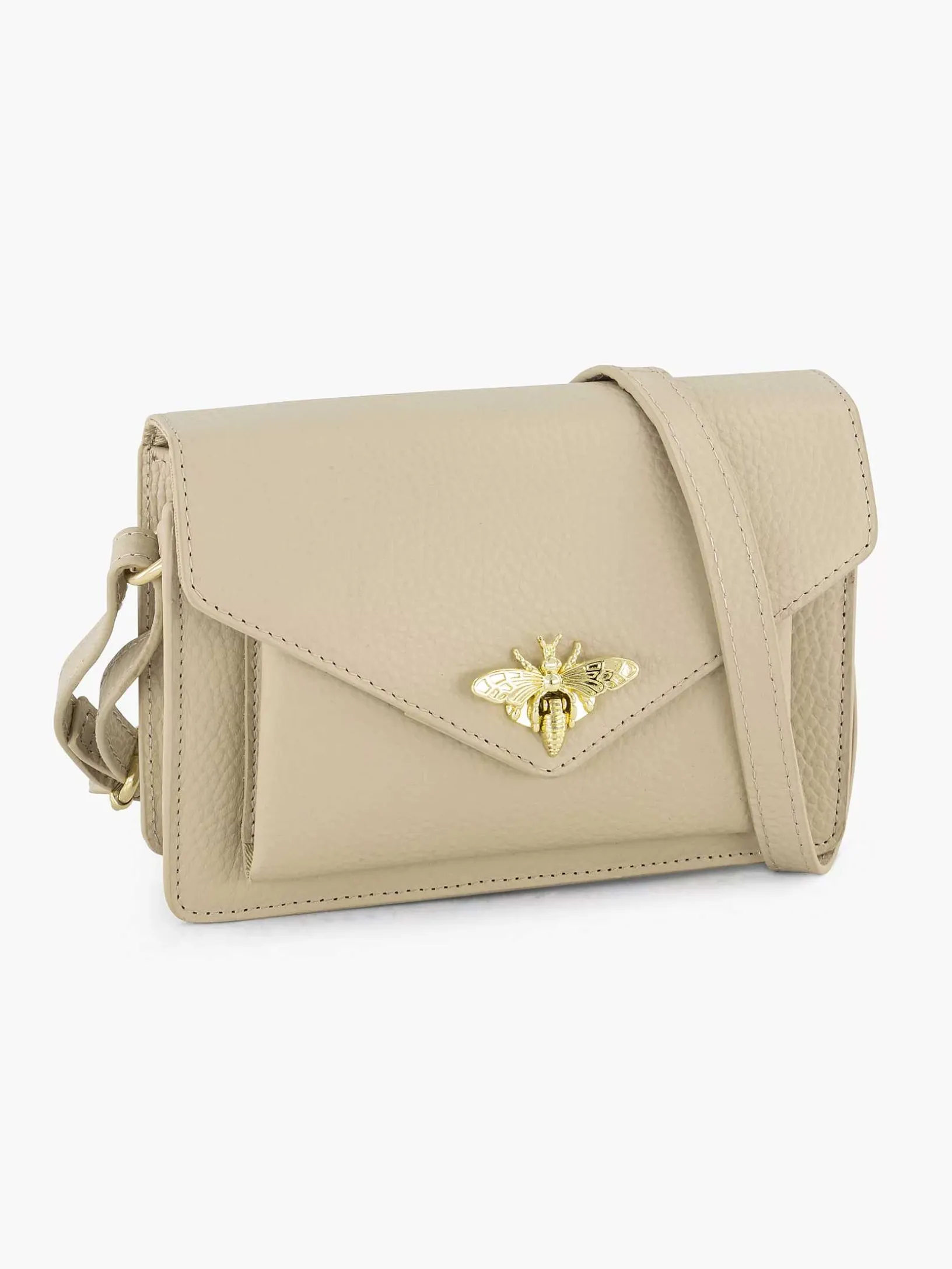 Beige Leather Shoulder Bag