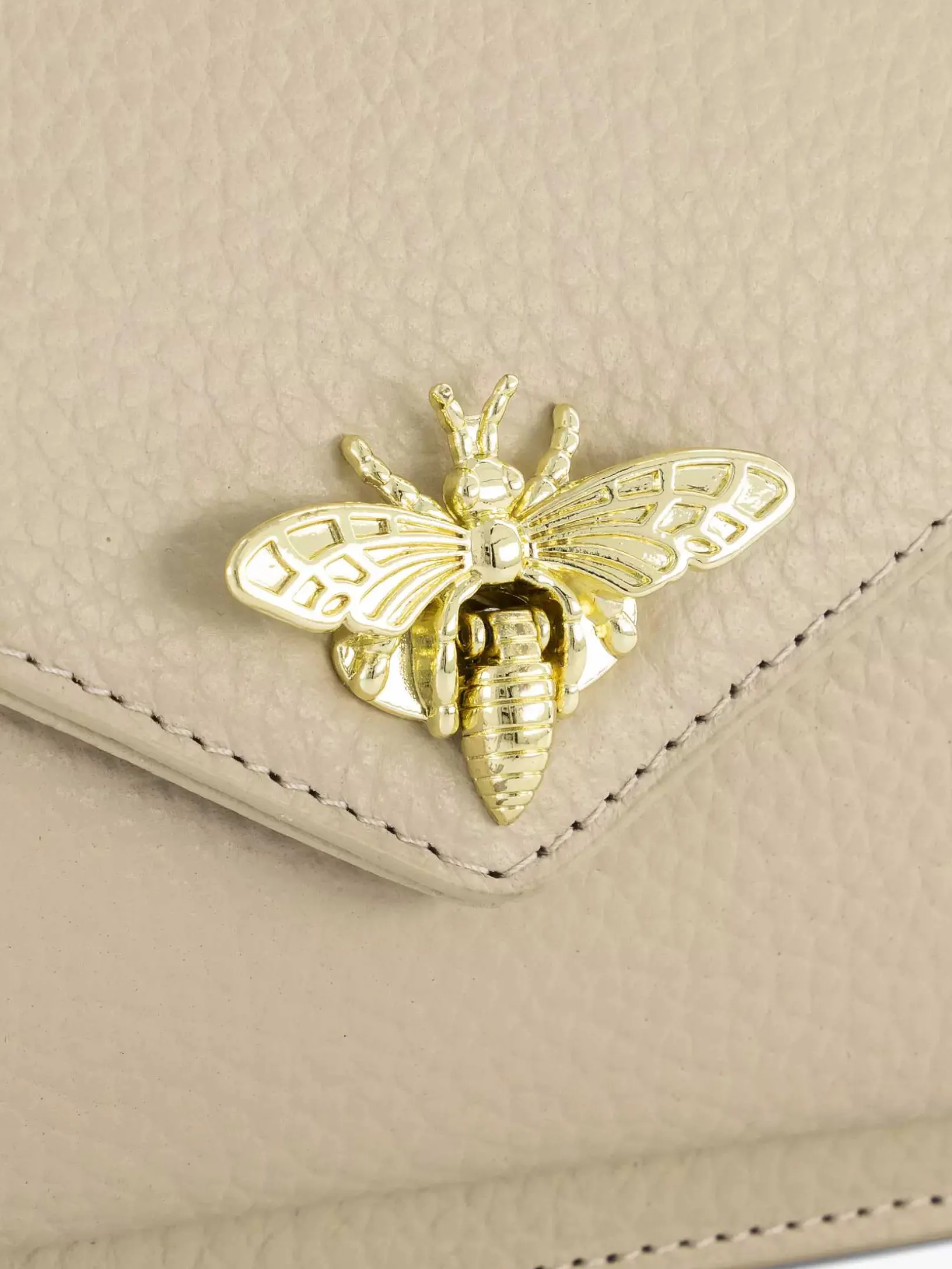 Beige Leather Shoulder Bag