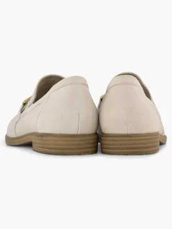 Beige Leather Slip-On