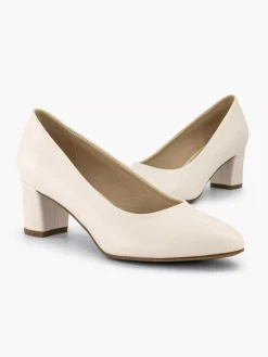 Beige Pump Block Heel