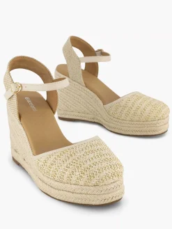 Beige Sandal Wedge Heel