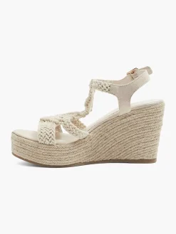 Beige Sandalette Wedge Heel