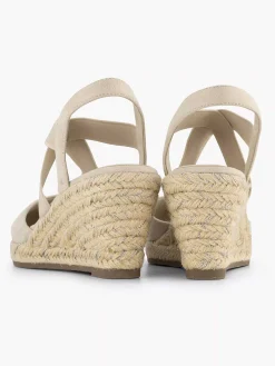 Beige Slingback Wedge Heel