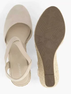 Beige Slingback Wedge Heel