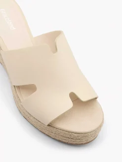Beige Slipper Wedge Heel
