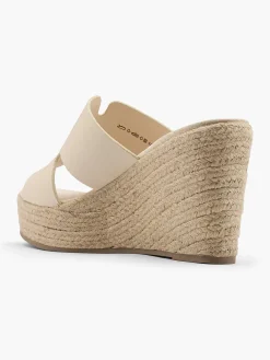 Beige Slipper Wedge Heel