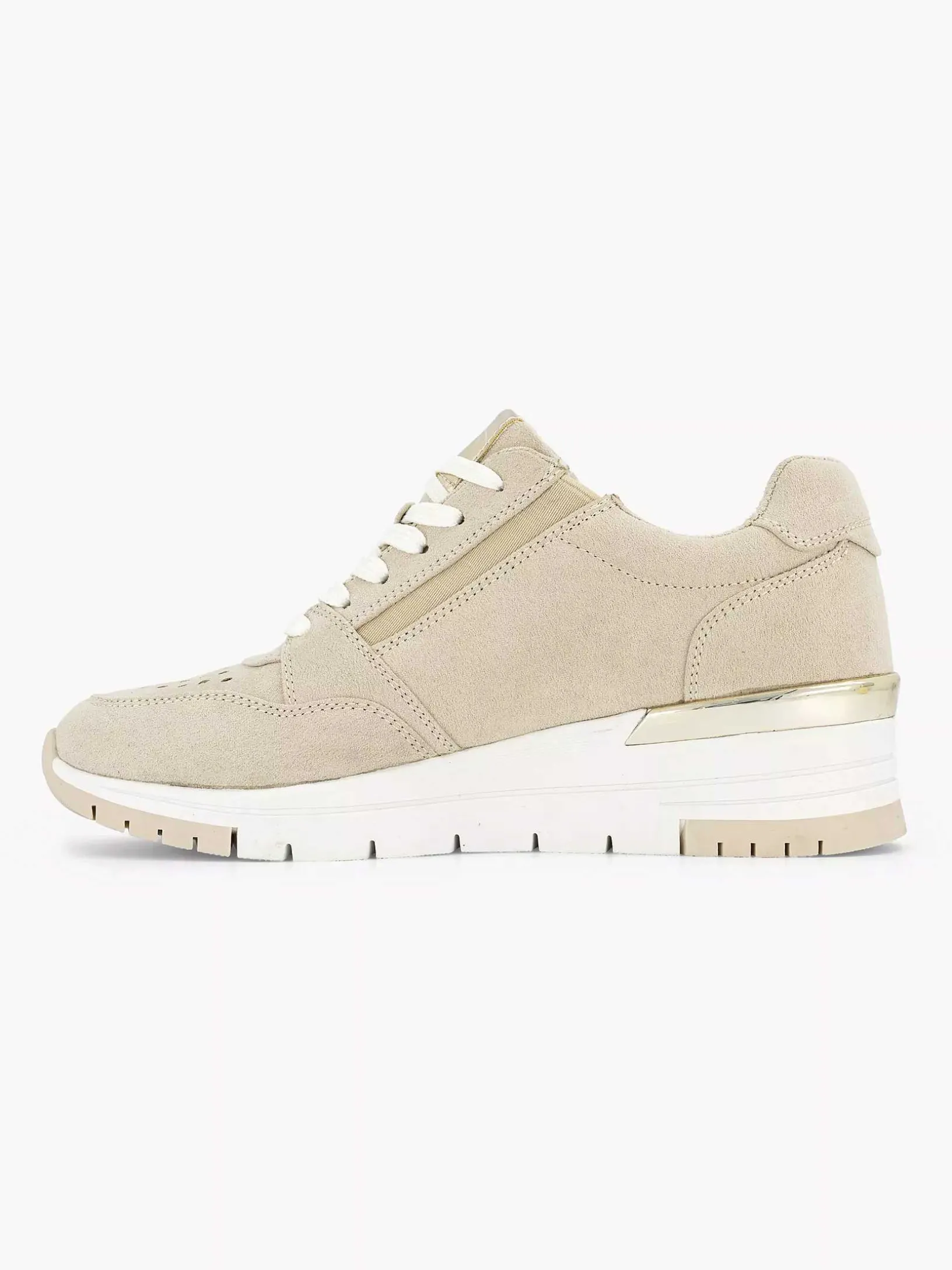 Beige Sneaker Wedge Heel