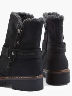Black Ankle Boot Warmly Lined