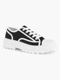 Black Canvas Chunky Sneaker