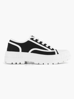 Black Canvas Chunky Sneaker