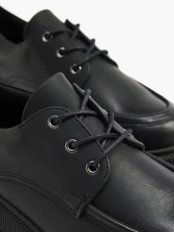 Black Chunky Lace-Up Shoe