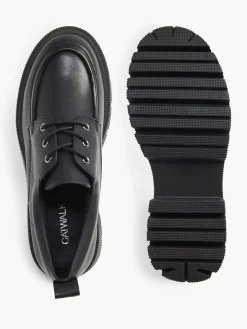 Black Chunky Lace-Up Shoe