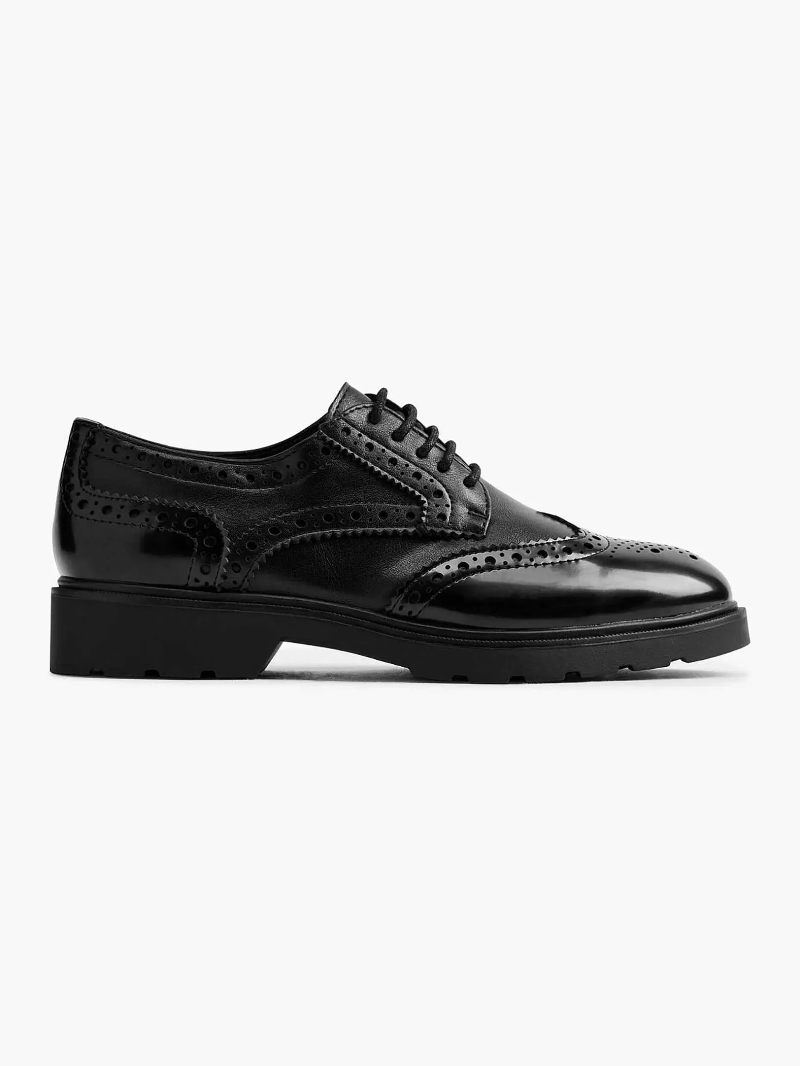 Black Chunky Lace-Up Shoe