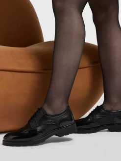 Black Chunky Lace-Up Shoe