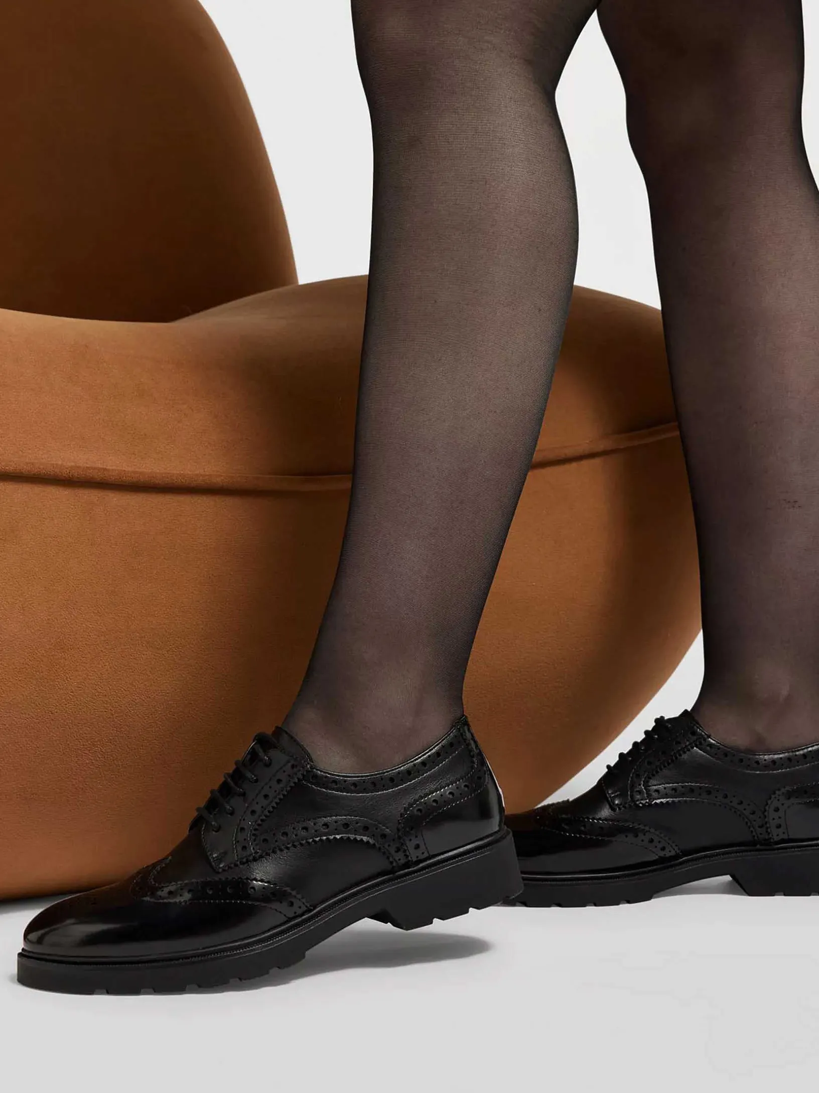 Black Chunky Lace-Up Shoe