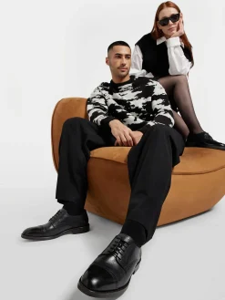 Black Chunky Lace-Up Shoe