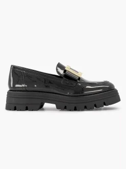 Black Chunky Loafer Patent