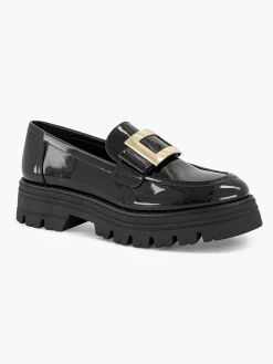 Black Chunky Loafer Patent