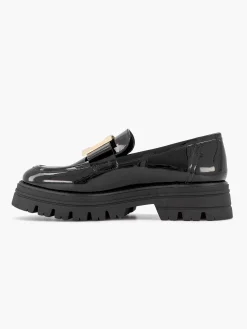 Black Chunky Loafer Patent
