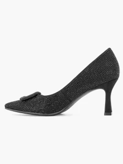 Black Glitter Pump Buckle