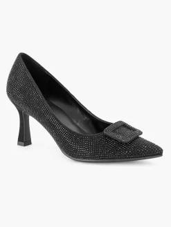 Black Glitter Pump Buckle