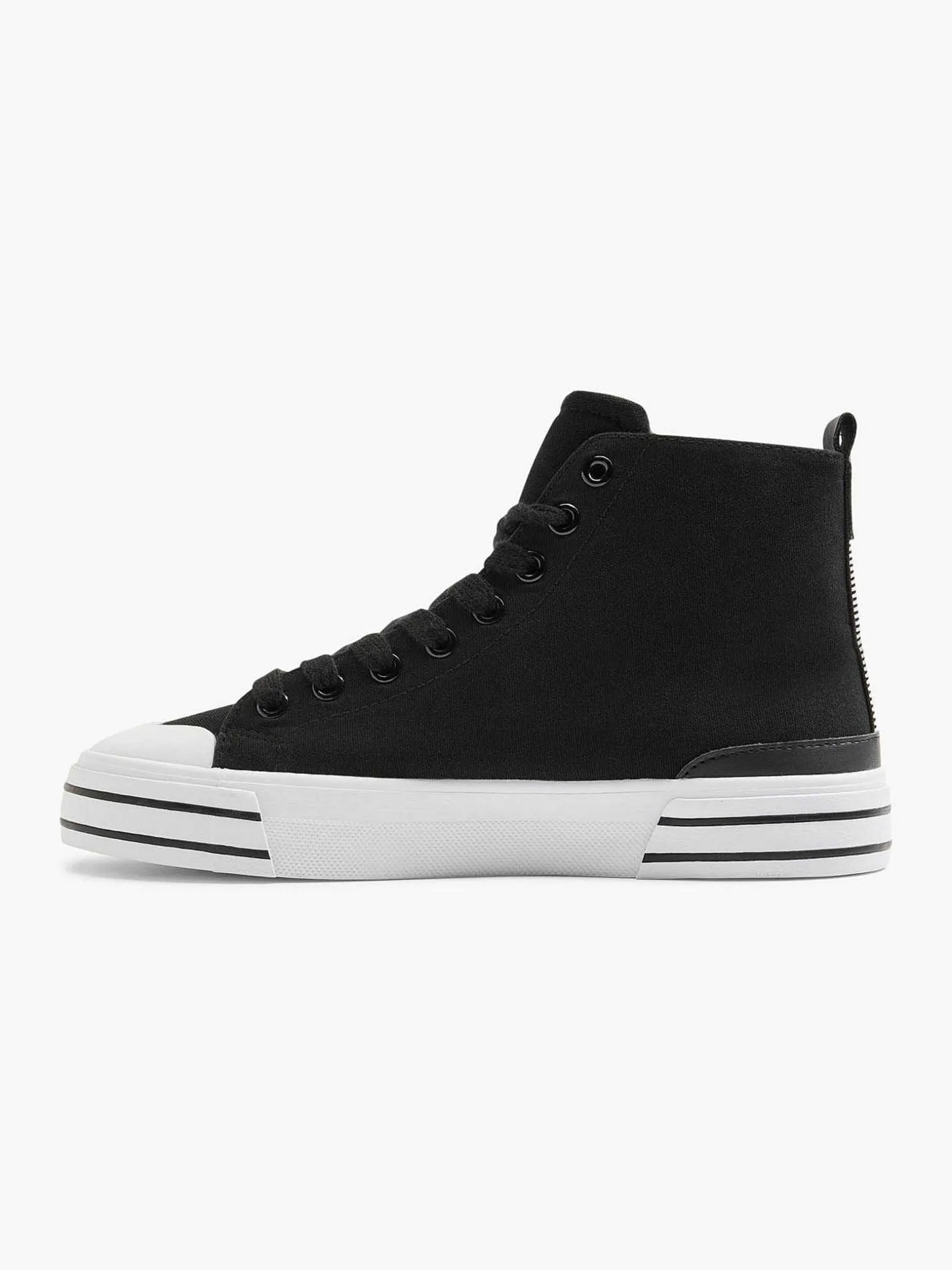 Black High Canvas Sneaker Heart
