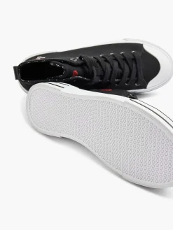 Black High Canvas Sneaker Heart