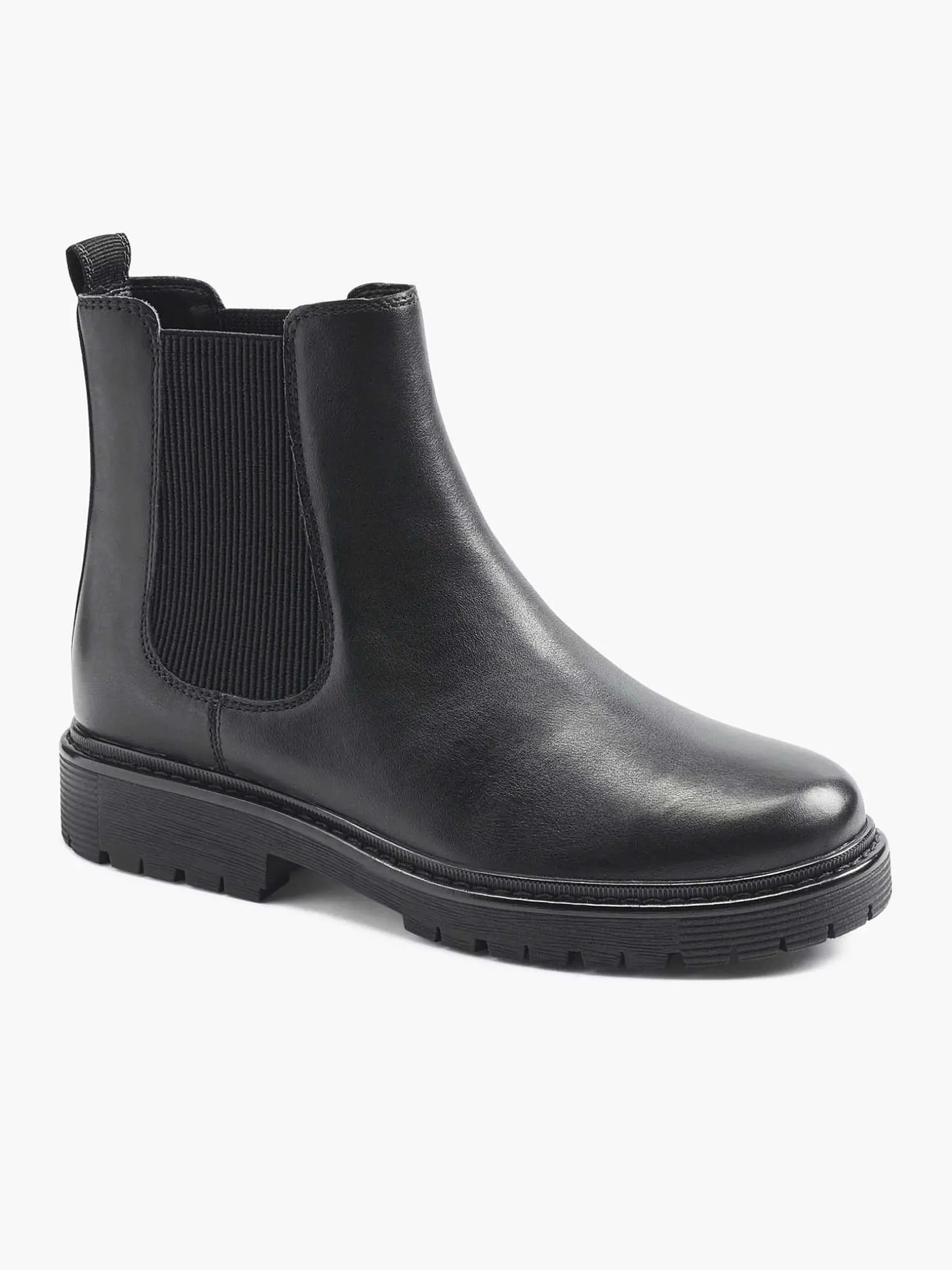 Black Leather Chelsea Boot