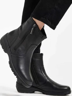 Black Leather Comfort Ankle Boot
