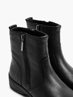 Black Leather Comfort Ankle Boot