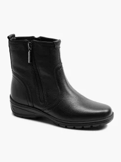 Black Leather Comfort Ankle Boot