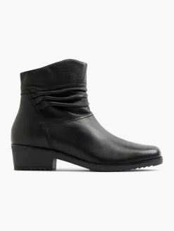 Black Leather Comfort Ankle Boot