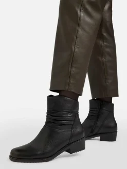 Black Leather Comfort Ankle Boot