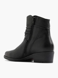 Black Leather Comfort Ankle Boot