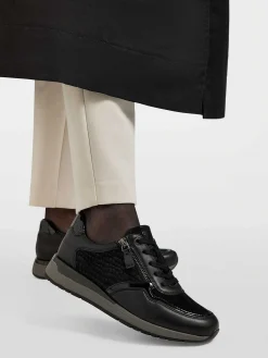 Black Leather Comfort Lace-Up Shoe