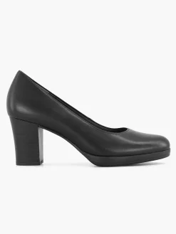 Black Leather Comfort Pump
