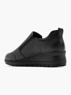 Black Leather Comfort Slip-On